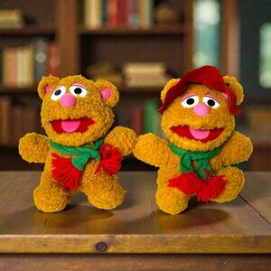 Vtg Muppet Babies Fozzie Bear Plush Christmas 1987 McDonalds Stuffed Toy Henson